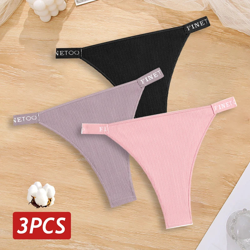 Cotton Brazilian Panties For Women Low Waist Lingerie Set