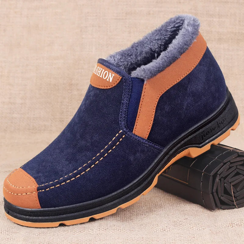 2023 Mens Winter Cotton Shoes Plush Warm Snow Boots