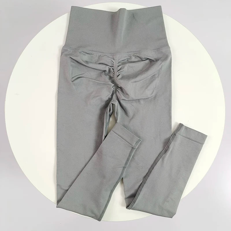 ليغينغز يوغا سلس بخصر عالٍ ورفع للصدر للنساء للياقة البدنية