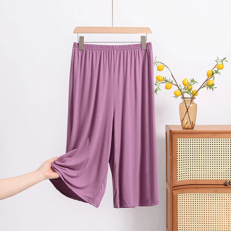 Loose Modal Wide Leg Pants Women Summer Home Wear Plus Size