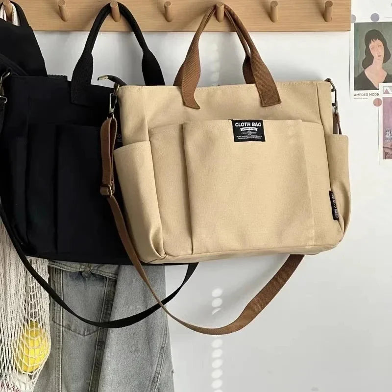 Urban Minimalist Canvas Tote For Female Students Everyday