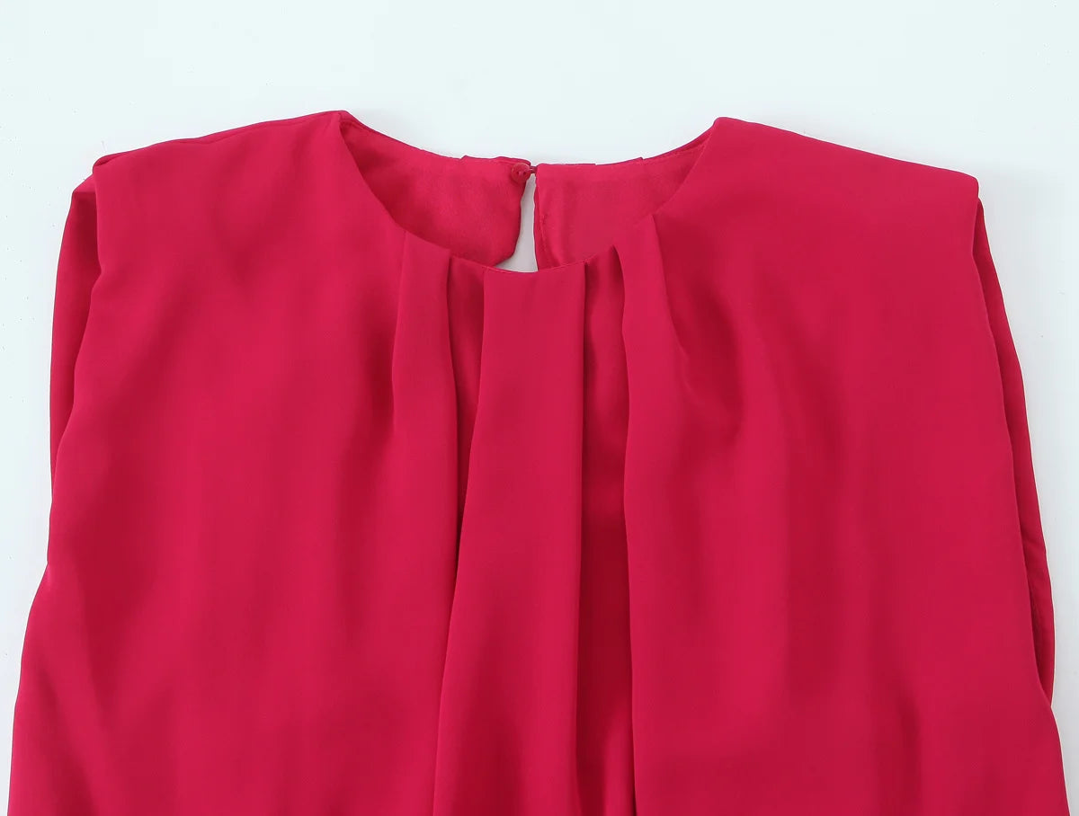 Traf Women 2025 Spring Tongle Short Jumpsuit Round Neck Fit