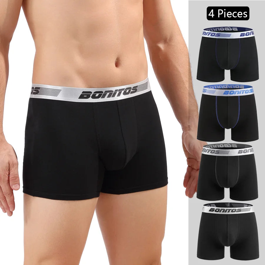 4 Pack Mens Boxer Shorts Cotton Underwear Set Soft Comfort
