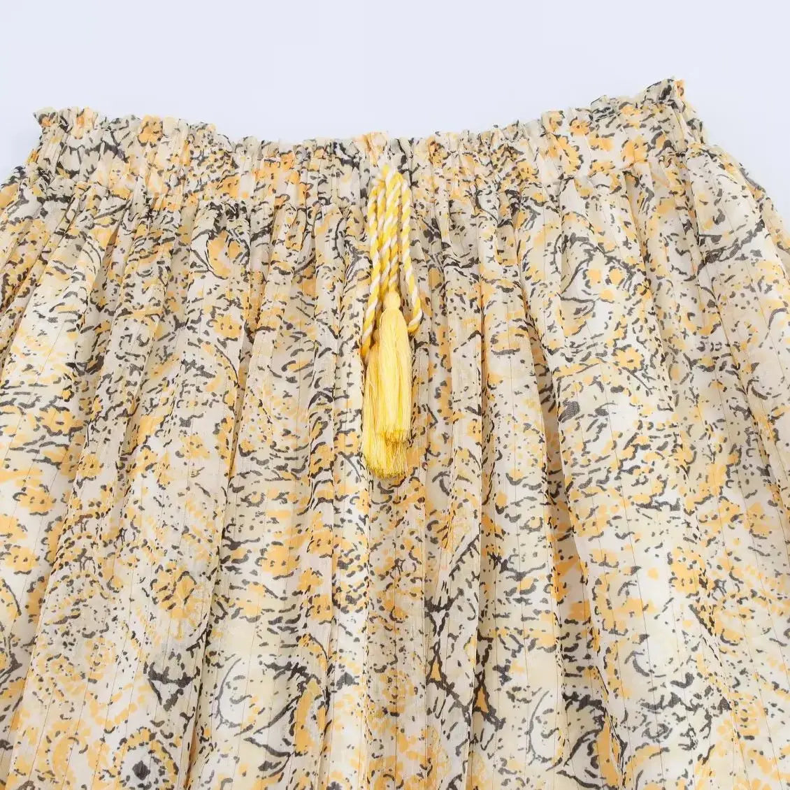 Elegant Summer Set Loose Shirt And Elastic Waist Skirt