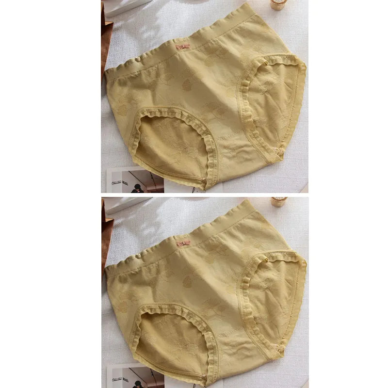 2 Pack Lace Wavy Trim Panties Womens Comfort Underwear