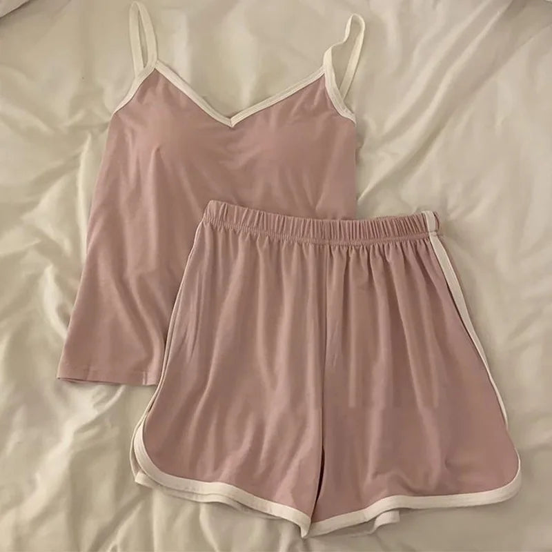 ملابس رياضية غير رسمية قمصان قصيرة شورتات بيجامات نسائية