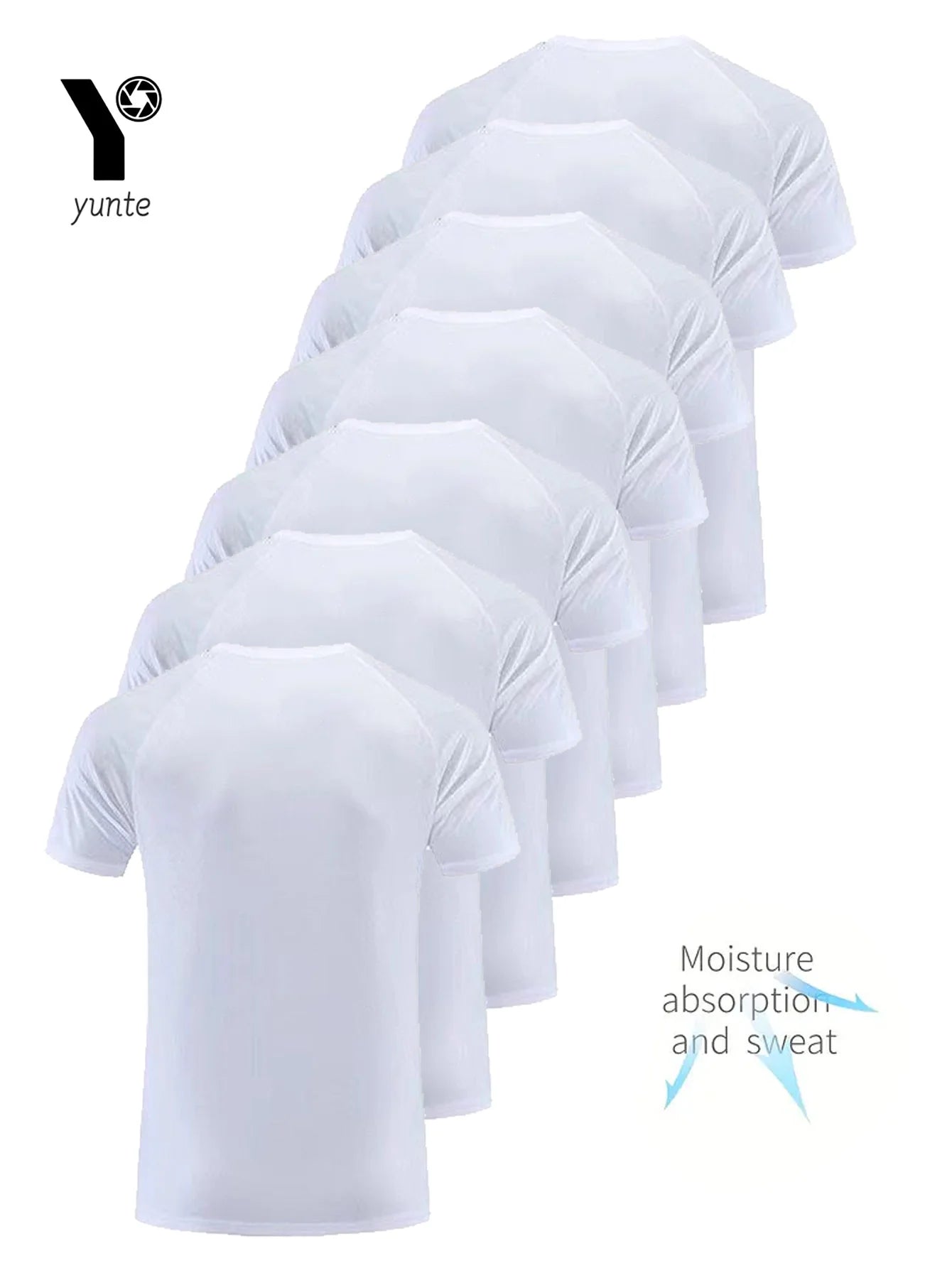 Round Neck White T Shirt Ultra Light Quick Dry For Men
