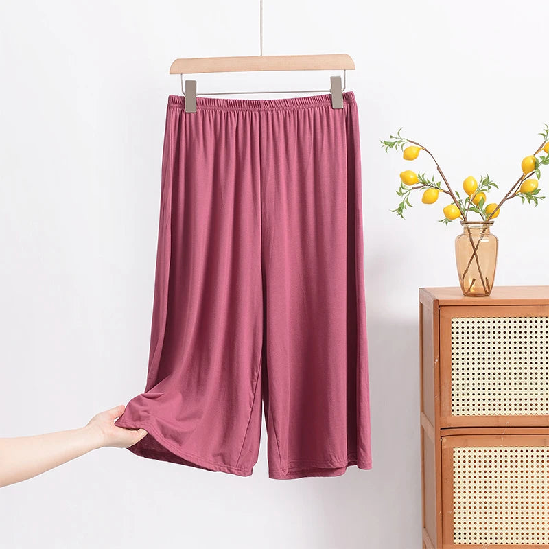 Loose Modal Wide Leg Pants Women Summer Home Wear Plus Size
