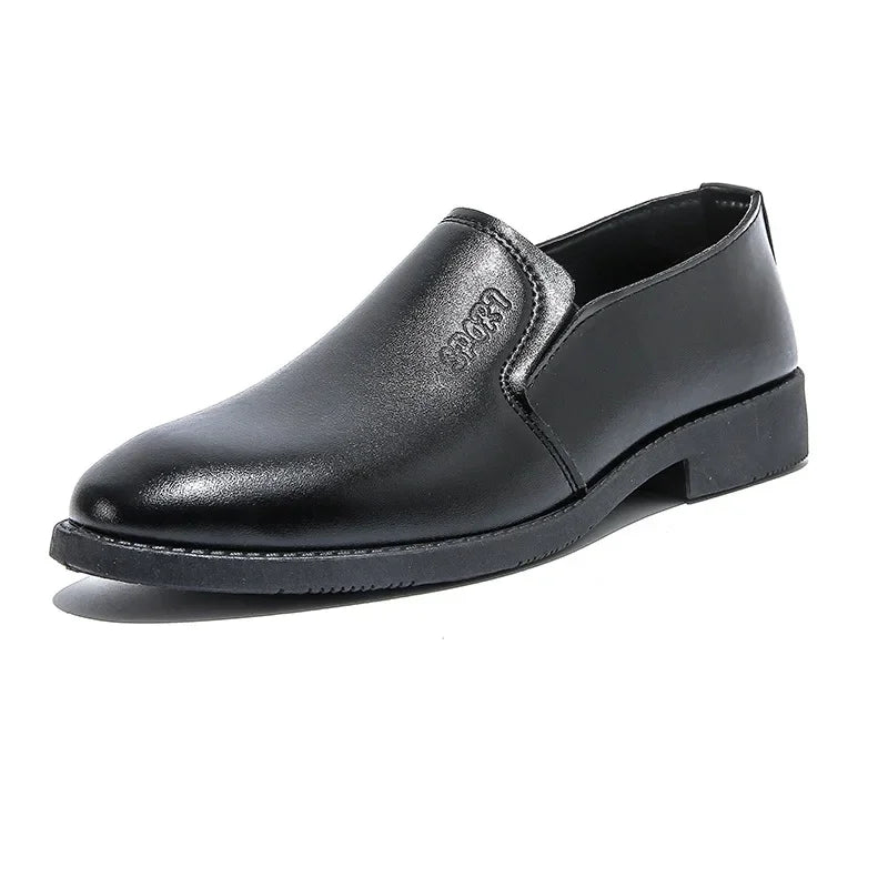 Breathable Leather Shoes For Young Men Round Toe Korean