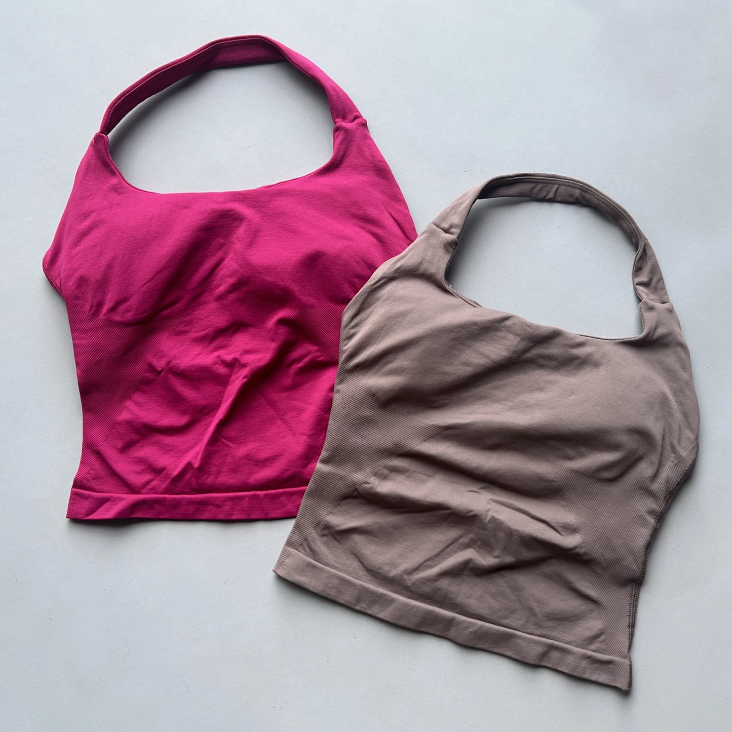 No Logo Womens Halter Top And Shorts Yoga Set Activewear