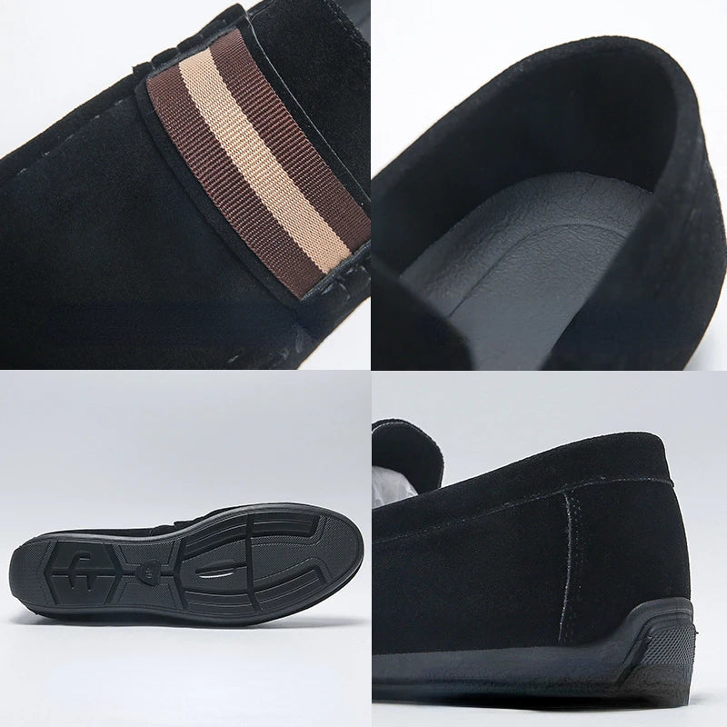 Spring Men Suede Loafers Casual Driving Shoes Moccasins