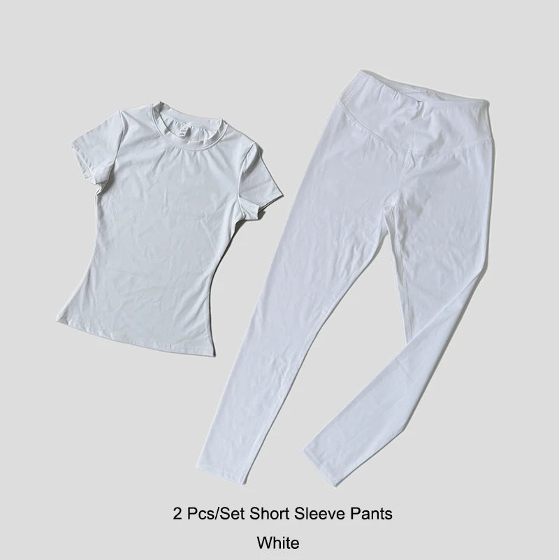 Yoga Set Women Sportswear Crop Top Legging Gym Outfit