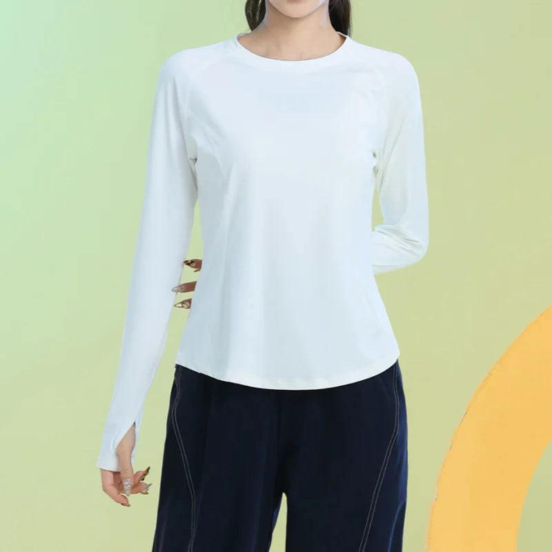 Phigeer Women Long Sleeve Yoga Tops Quick Dry Breathable