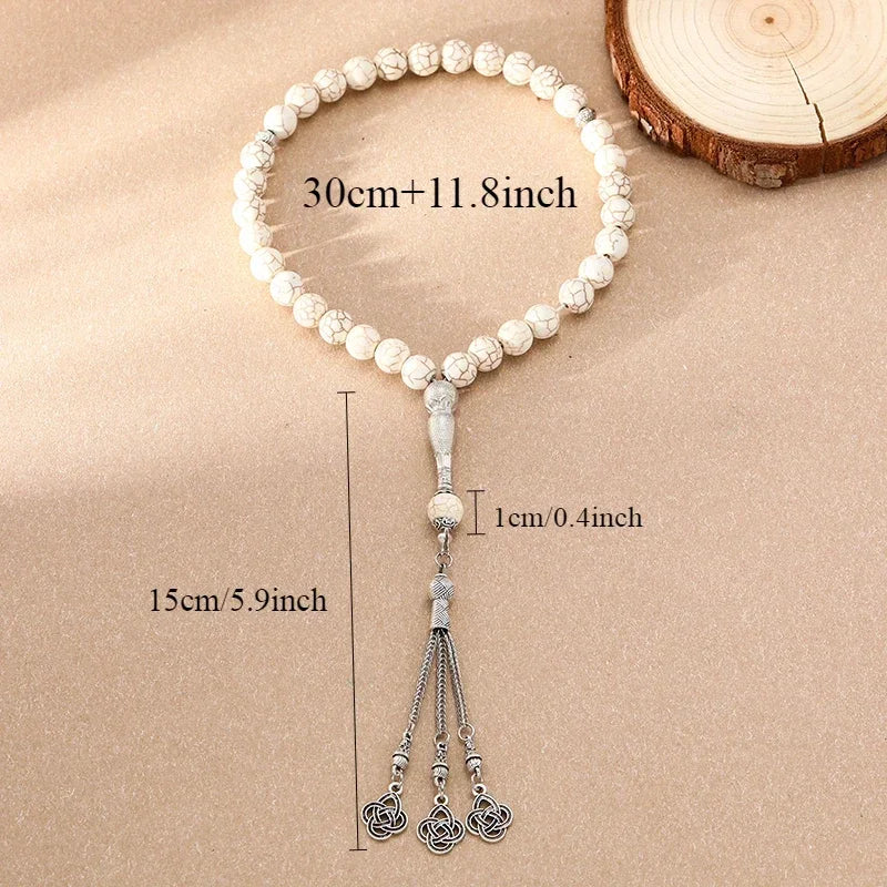 New 8 Cm 33 Black Gallstone Muslim Prayer Beads Unisex