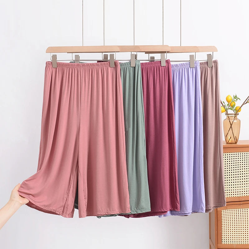 Loose Modal Wide Leg Pants Women Summer Home Wear Plus Size