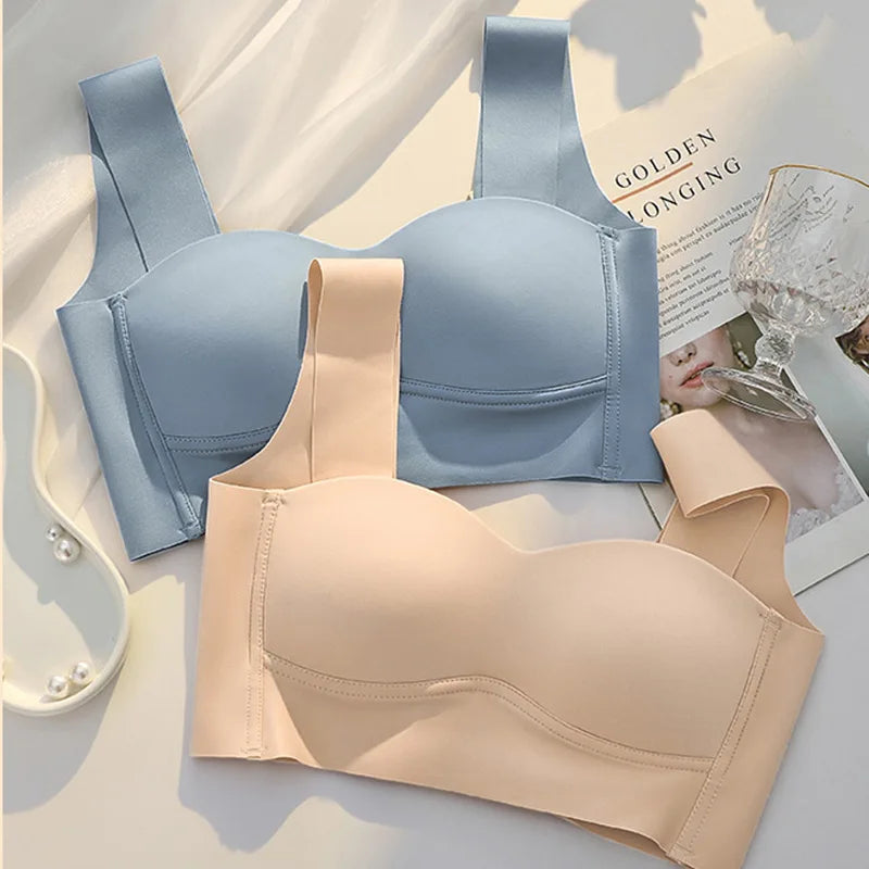 Wireless Ice Silk Comfort Bra One Piece Bralette Push Up