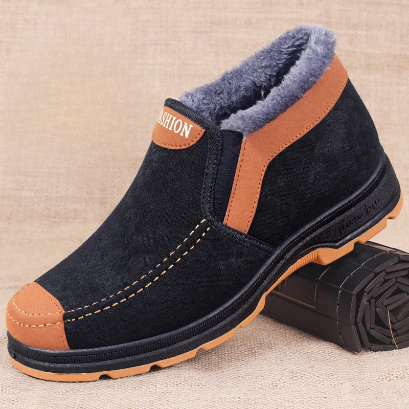2023 Mens Winter Cotton Shoes Plush Warm Snow Boots