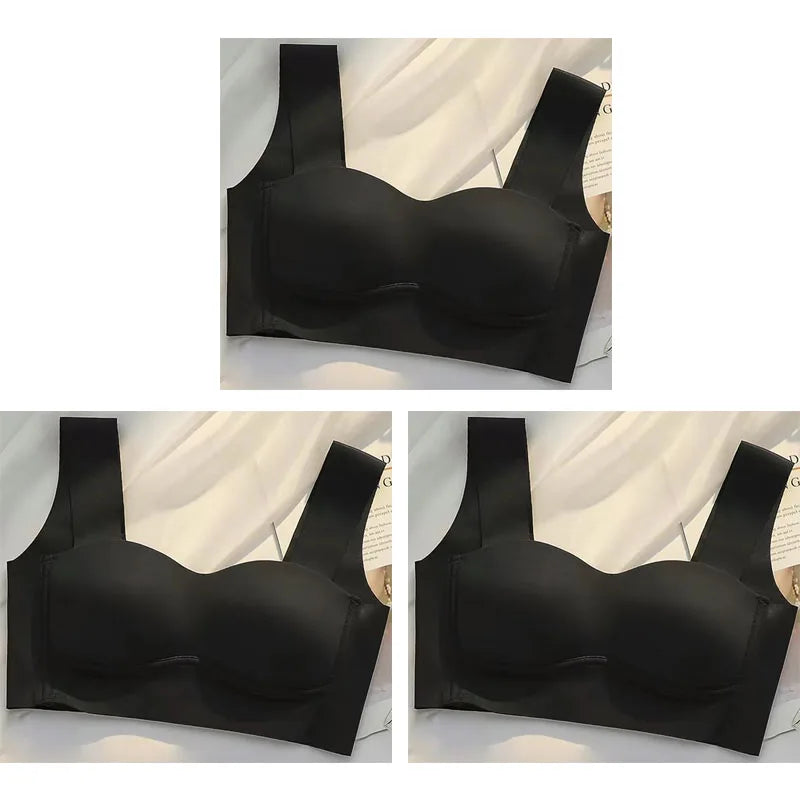 Three Pack Ice Silk Wireless Bralette Set For Women