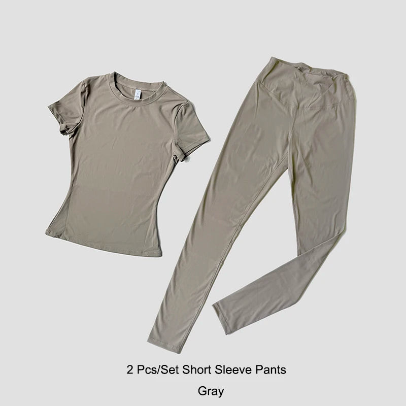 Yoga Set Women Sportswear Crop Top Legging Gym Outfit