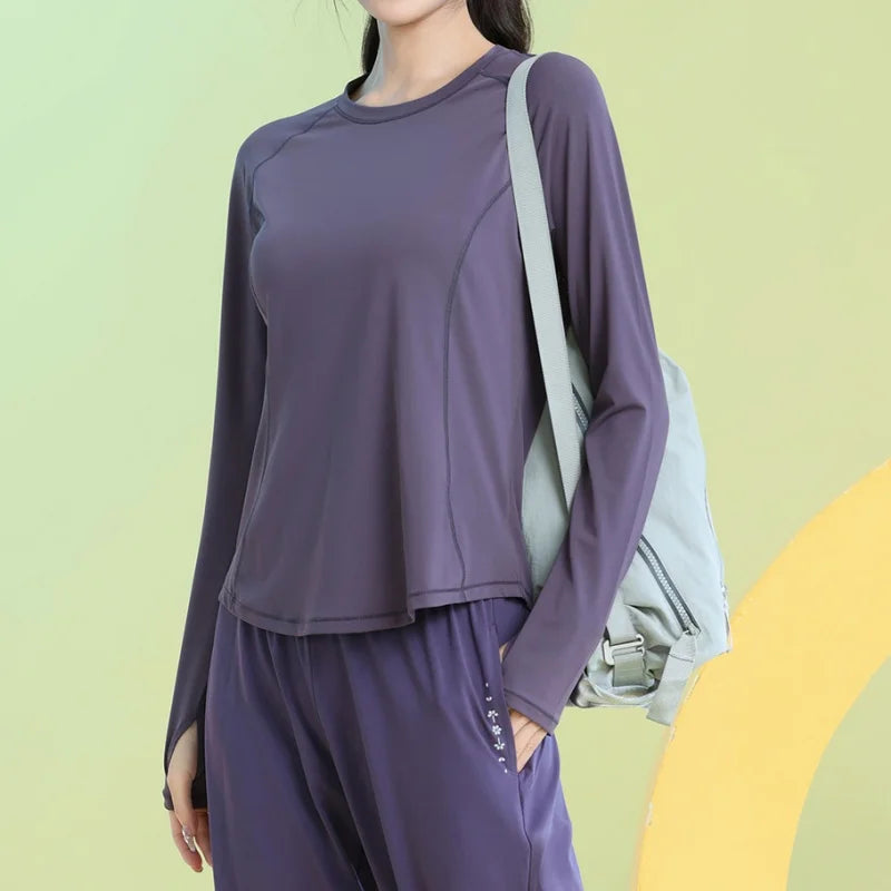 Phigeer Women Long Sleeve Yoga Tops Quick Dry Breathable