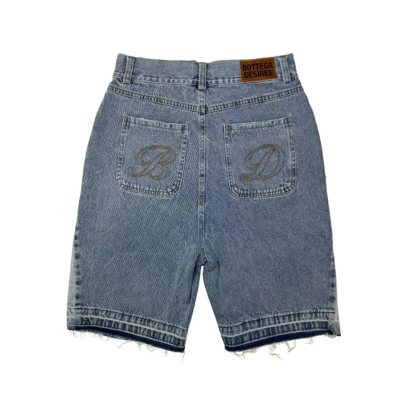 Deeptown Y2k Vintage Denim Shorts Women Baggy HipHop