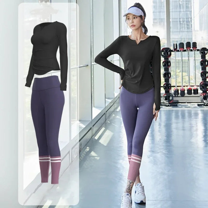 Women Gym Yoga Set Seamless Leggings Sportswear Outfit