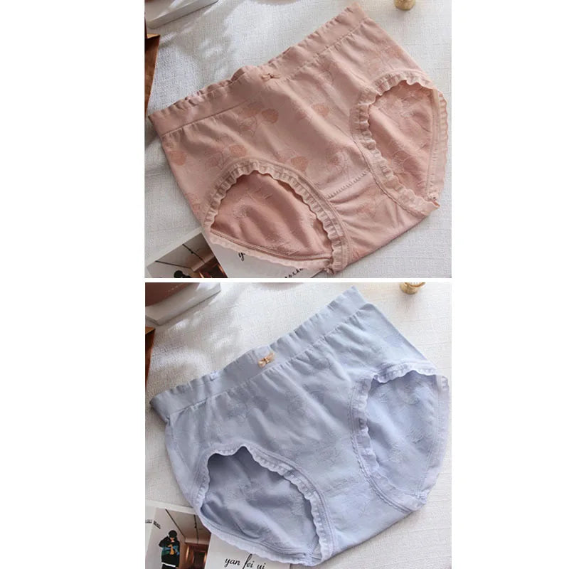 2 Pack Lace Wavy Trim Panties Womens Comfort Underwear