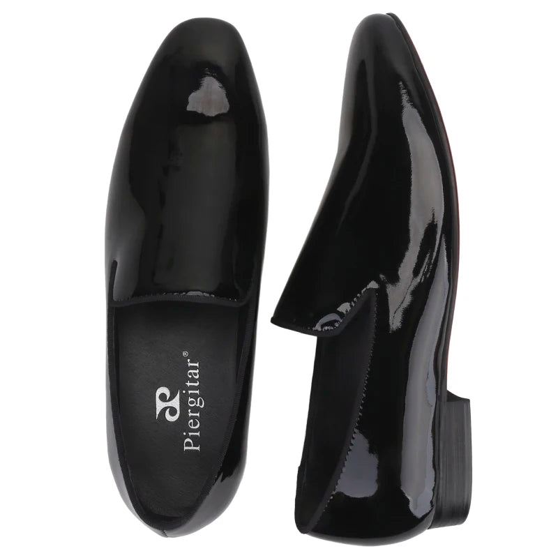 Piergitar 2025 Patent Leather Slip On Red Sole Shoes