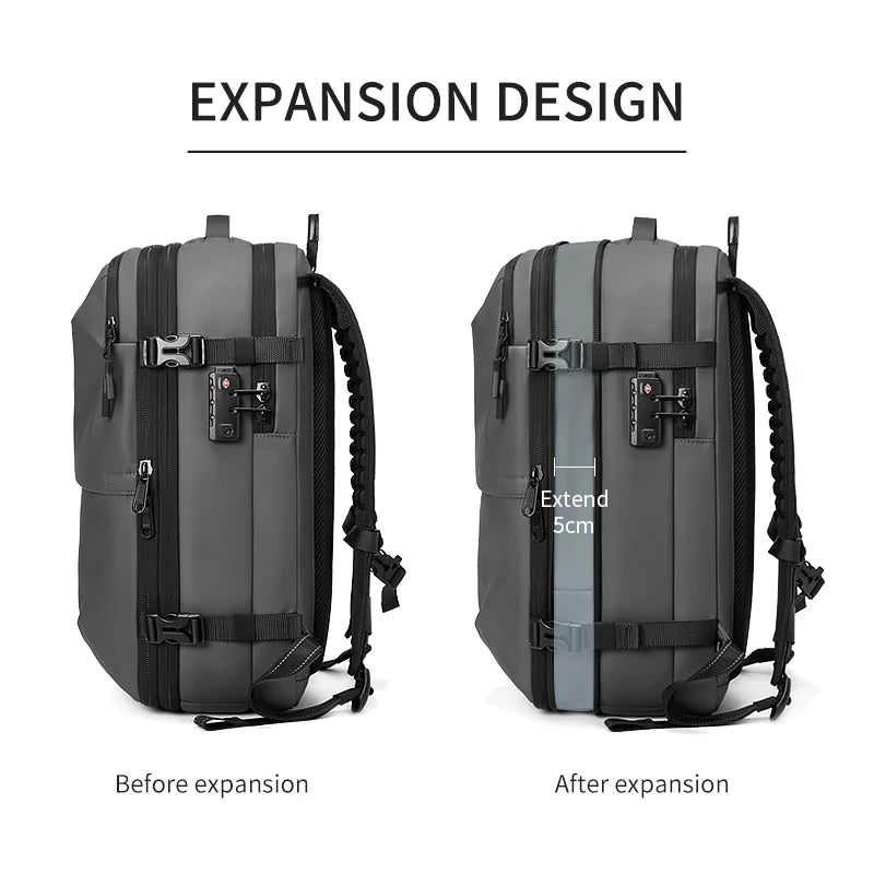 Men Travel Laptop Backpack 17 Inch Vacuum Compression