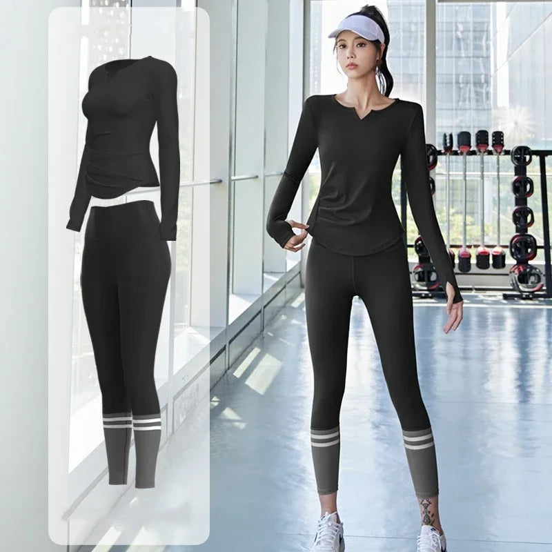 Women Gym Yoga Set Seamless Leggings Sportswear Outfit