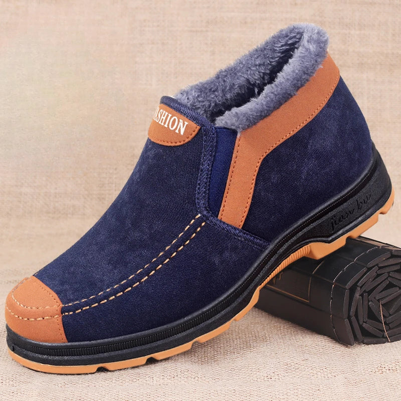 2023 Mens Winter Cotton Shoes Plush Warm Snow Boots