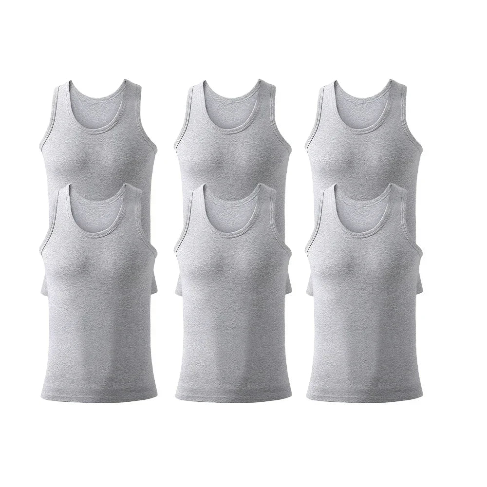 6 Pack Mens Cotton Athletic Tank Tops Breathable Wicking