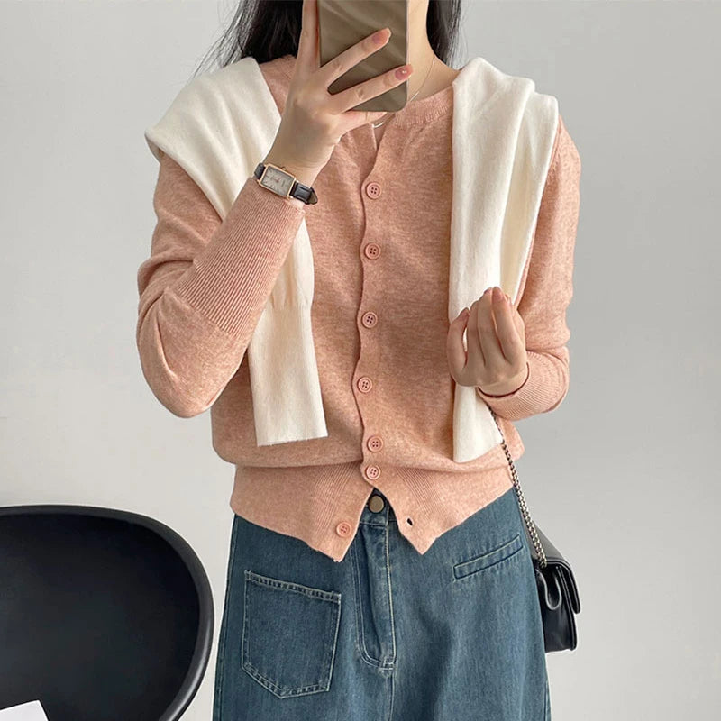 Korean Loose Knit Cashmere Fleece Sweater for Women
