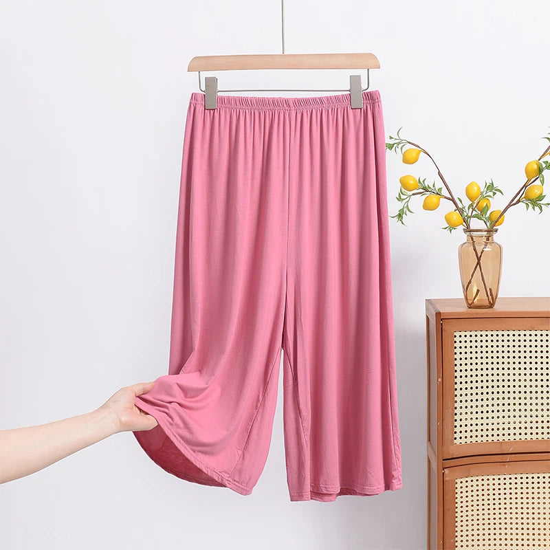 Loose Modal Wide Leg Pants Women Summer Home Wear Plus Size