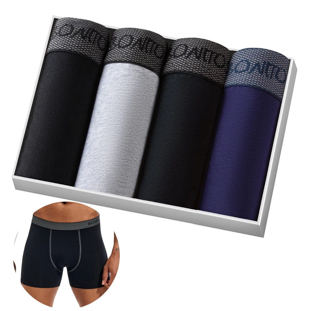 4 Pack Mens Boxer Shorts Cotton Underwear Set Soft Comfort