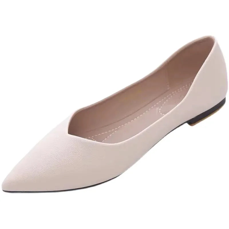 Spring Women Flat Shoes Pointed Toe Loafers Soft Bottom