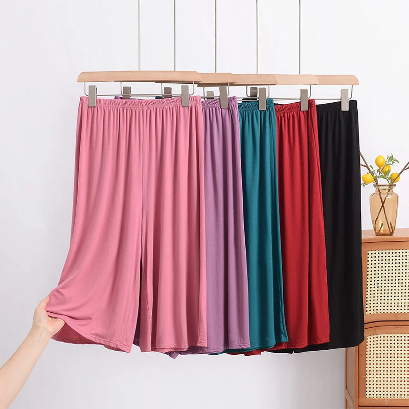 Loose Modal Wide Leg Pants Women Summer Home Wear Plus Size