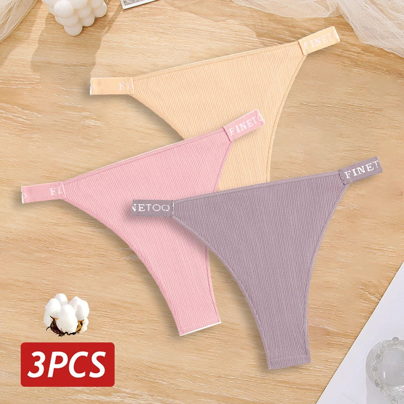 Cotton Brazilian Panties For Women Low Waist Lingerie Set