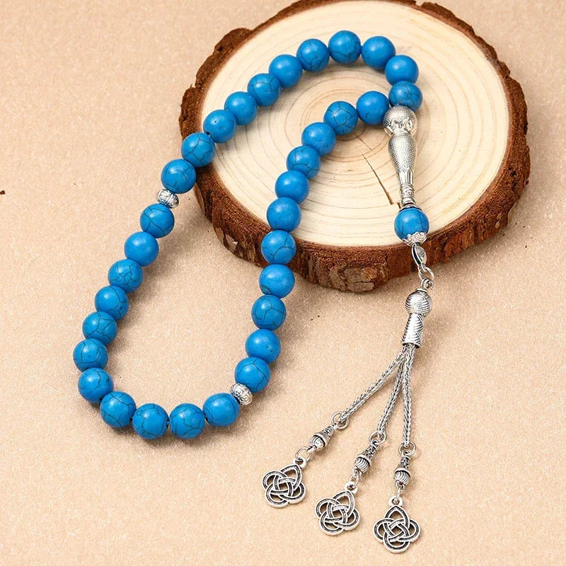 New 8 Cm 33 Black Gallstone Muslim Prayer Beads Unisex