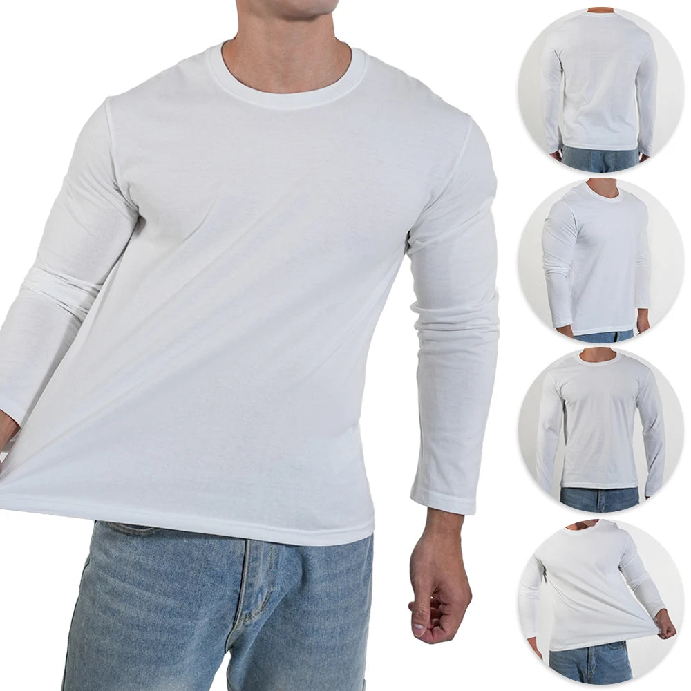 Men's Cotton Long Sleeve T Shirt Classic Fit For Everyday