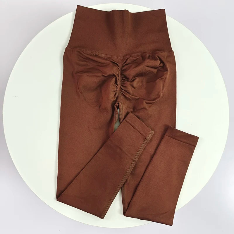 ليغينغز يوغا سلس بخصر عالٍ ورفع للصدر للنساء للياقة البدنية