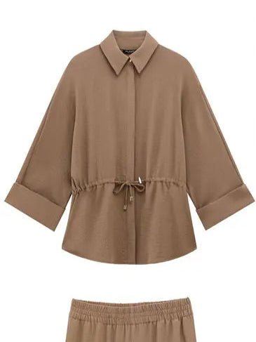 Trafza Women Kimono Style Blouse and Pants Set Long Sleeve