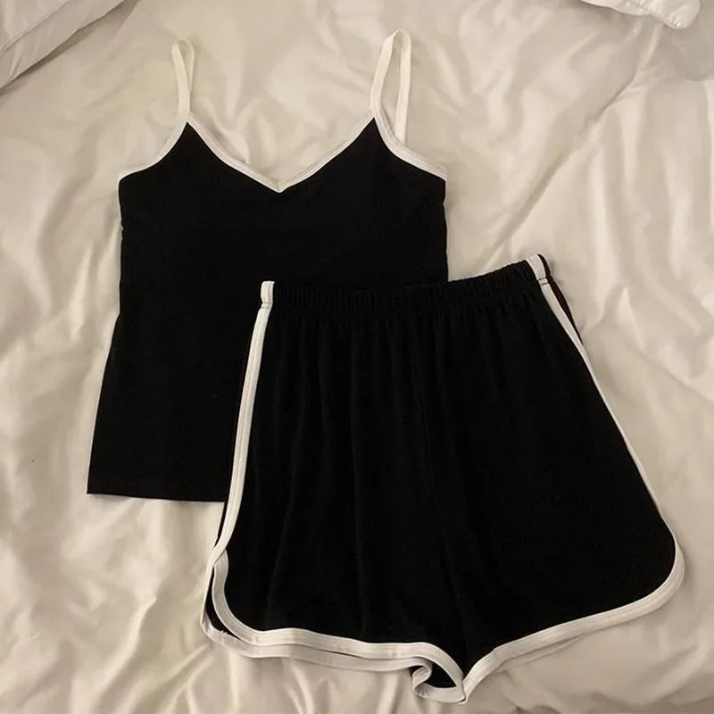 ملابس رياضية غير رسمية قمصان قصيرة شورتات بيجامات نسائية