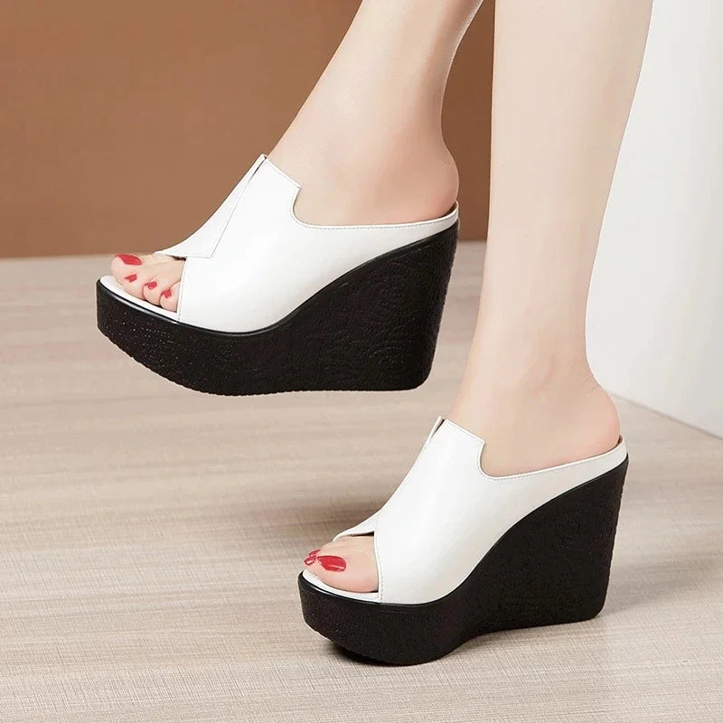 Yaerni High Heel 11cm Wedges Sandals Open Toe Women