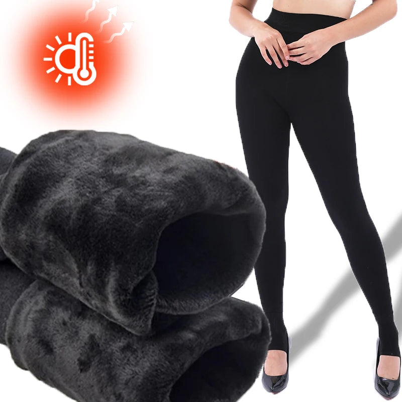 Winter Warm High Waist Leggings For Women Soft Compression
