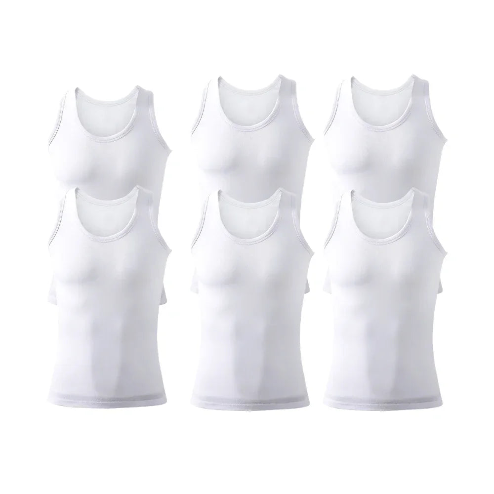 6 Pack Mens Cotton Athletic Tank Tops Breathable Wicking