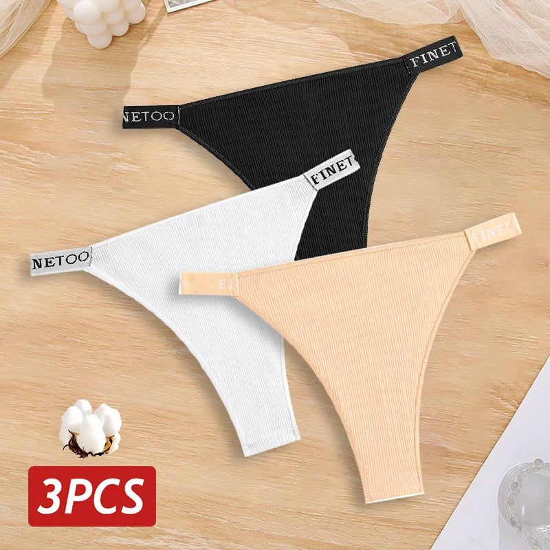 Cotton Brazilian Panties For Women Low Waist Lingerie Set