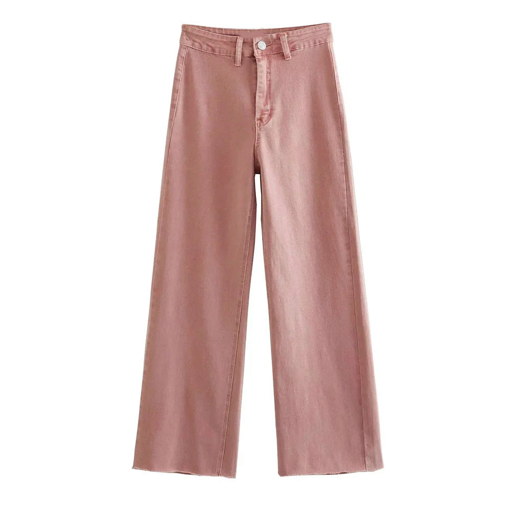 New Womens High Waist Straight Wide Leg Jeans 2023 Fashion