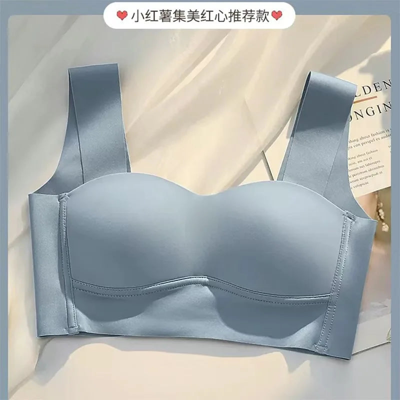Wireless Ice Silk Comfort Bra One Piece Bralette Push Up