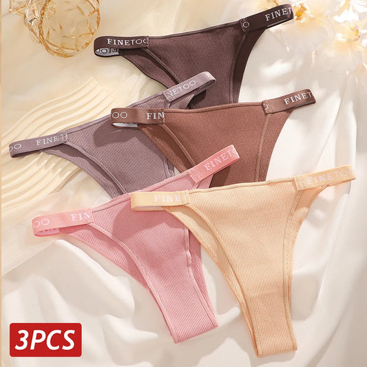 Cotton Brazilian Panties For Women Low Waist Lingerie Set